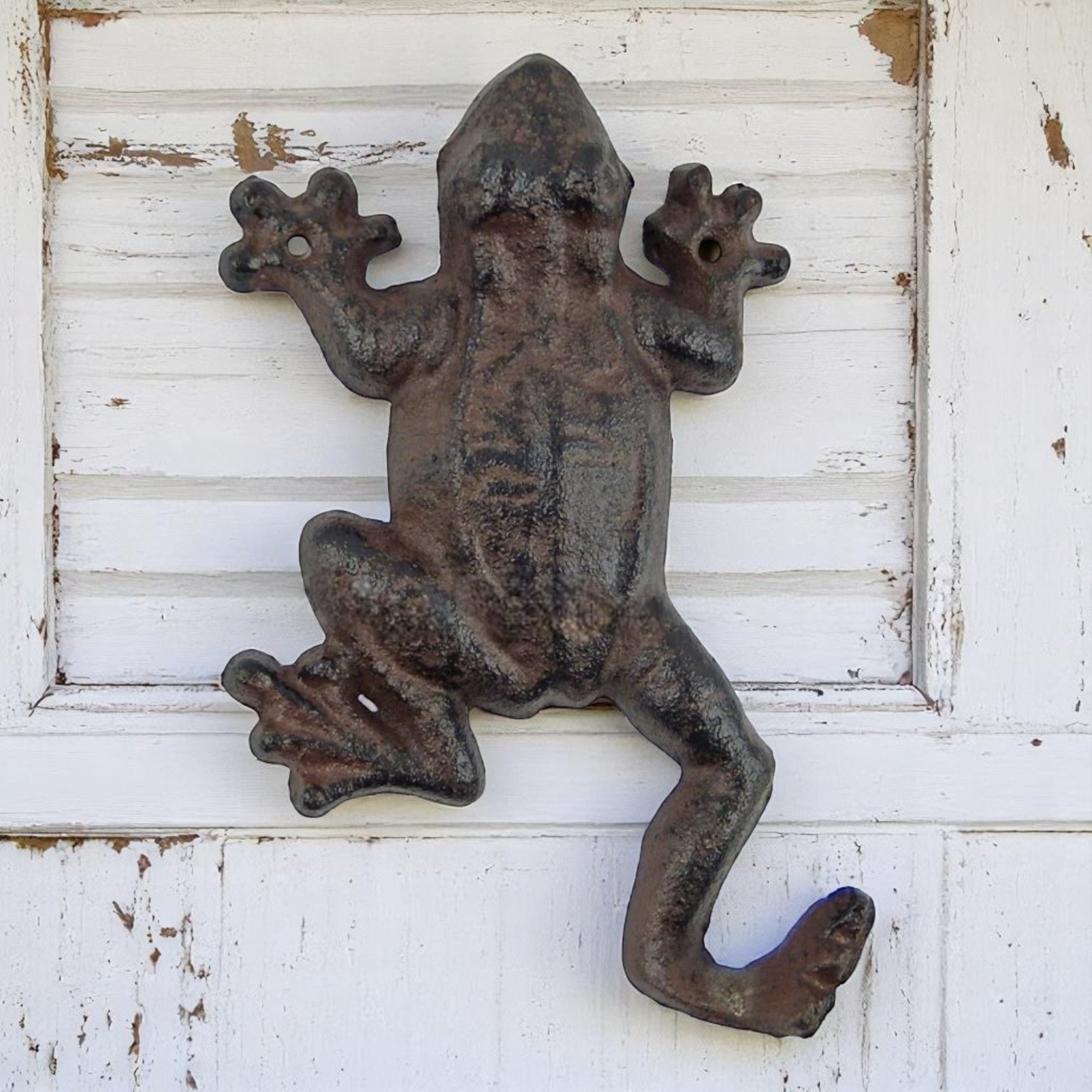 Cast Iron Frog Wall Hook - Rustic Antique Key Towel Coat Hanger for Home Decor