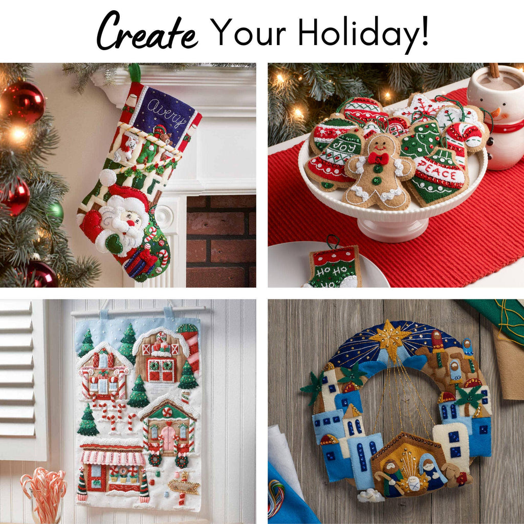 Tiny Stocking Ornaments Cross Stitch Kit – Set of 30 Mini Christmas Stockings