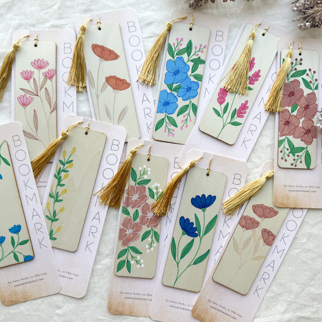 Wood Bookmarks- Floral