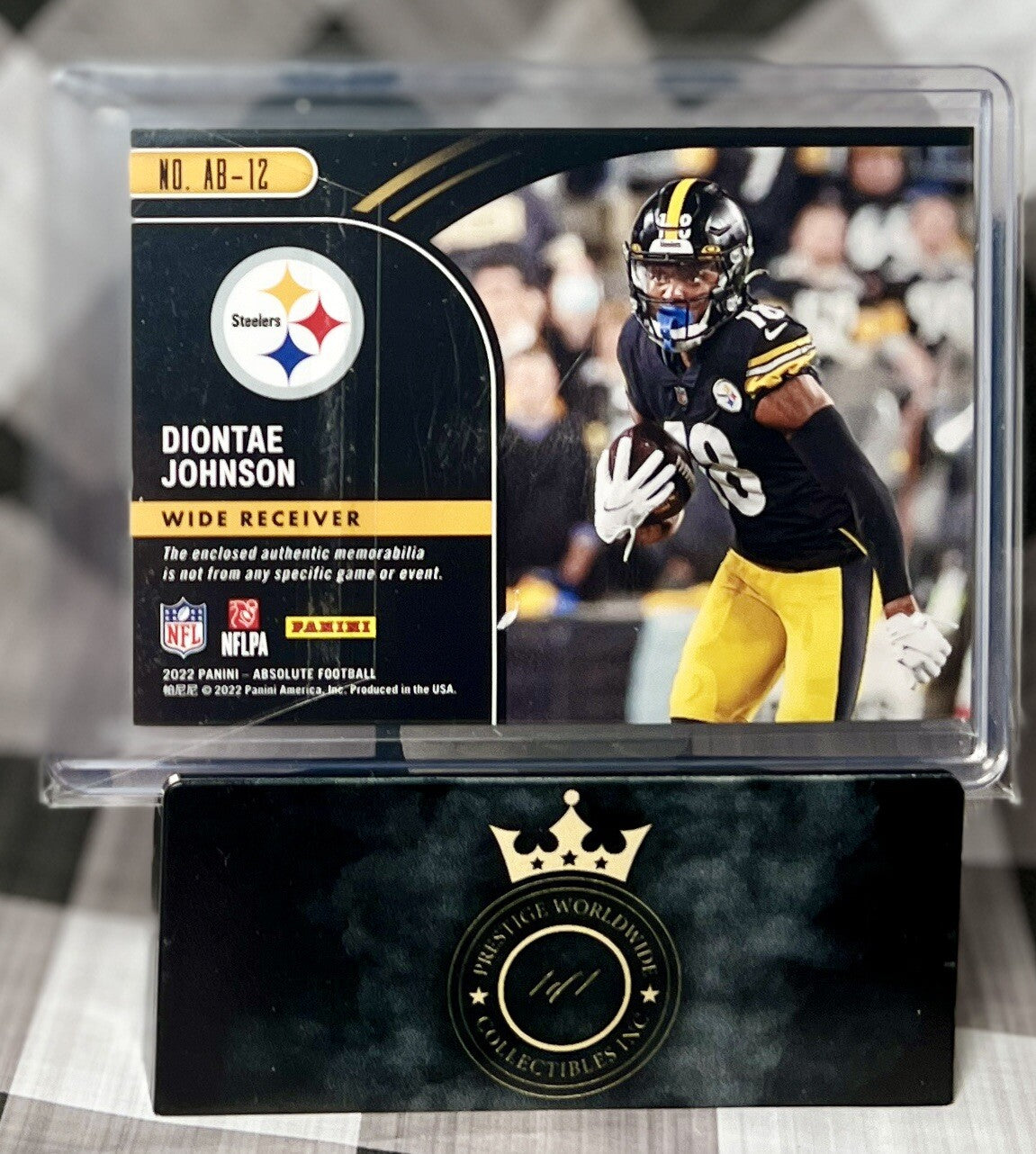 Diontae Johnson 2022 Panini Absolute Burners Patch #AB-12 Pittsburgh Steelers SP
