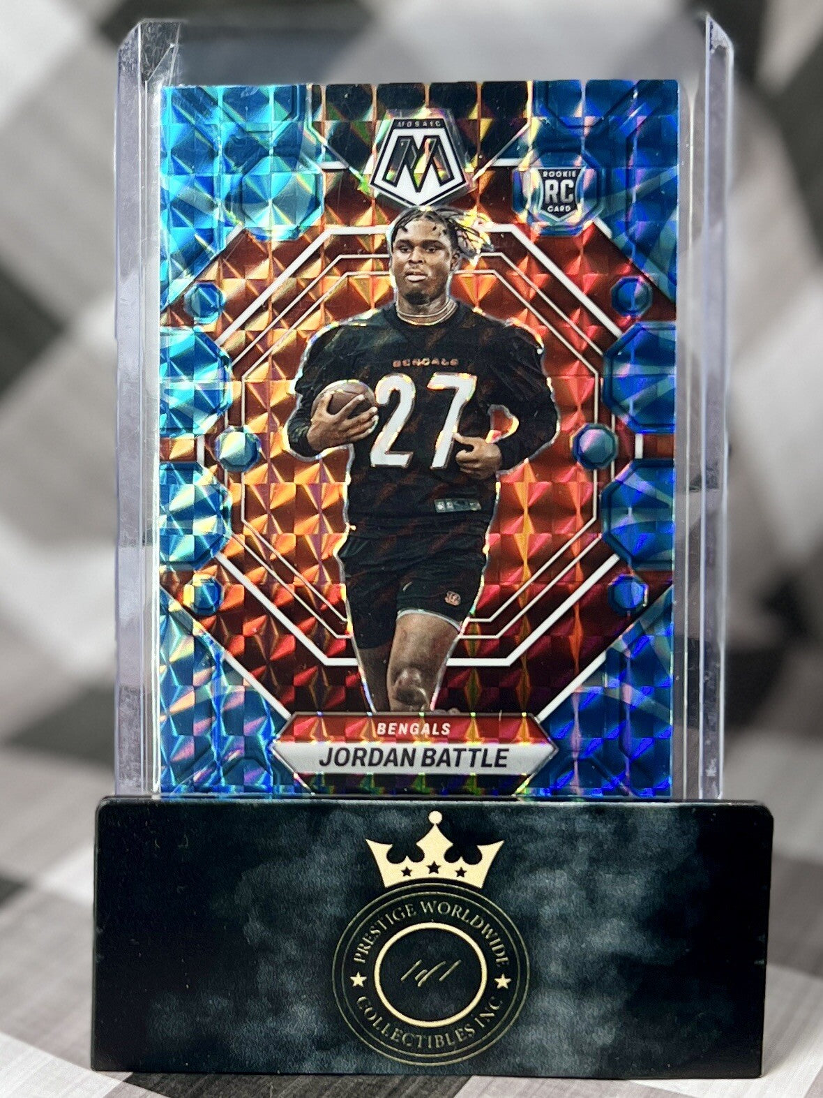 Jordan Battle 2023 Mosaic Blue Reactive Rookie #338 Cincinnati Bengals RC