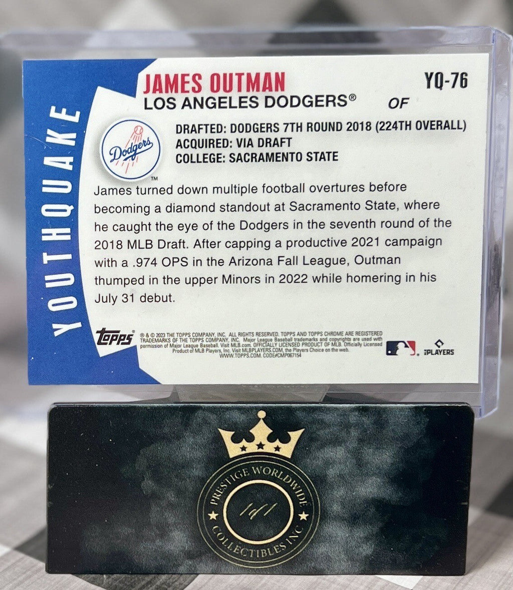 James Outman 2023 Topps Chrome Youthquake Rookie Refractor #YQ-76 Dodgers RC SP