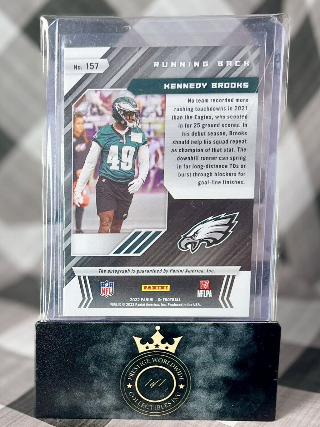 Kennedy Brooks 2022 Panini XR Rookie Auto /199 #157 Philadelphia Eagles SP