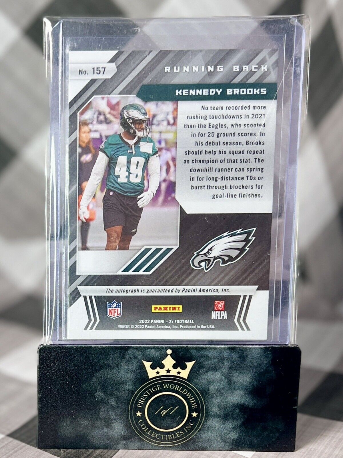 Kennedy Brooks 2022 Panini XR Rookie Auto /199 #157 Philadelphia Eagles SP