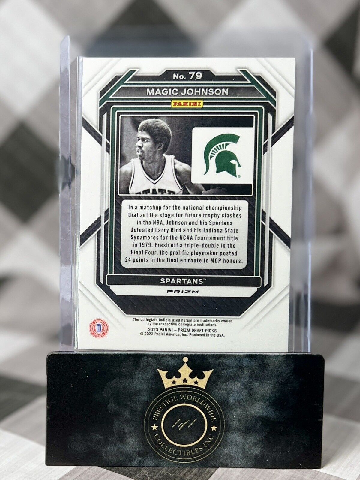 Magic Johnson 2023 Panini Prizm Draft Picks Purple Wave #79 Lakers & MSU SP