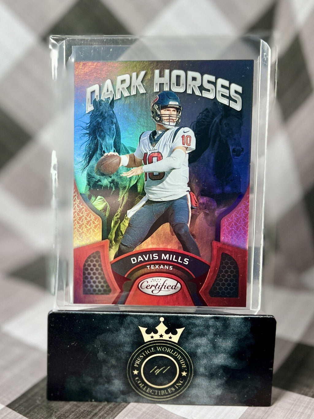 Davis Mills 2022 Panini Certified Dark Horses Mirror Red /99 #DH-15 Texans SP