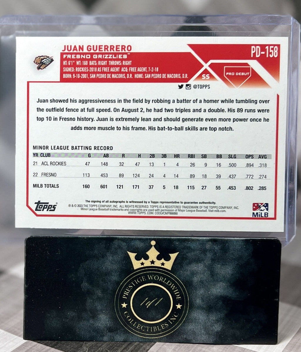 Juan Guerrero 2023 Topps Pro Debut Base Auto #PD-158 Houston Astros Top Prospect