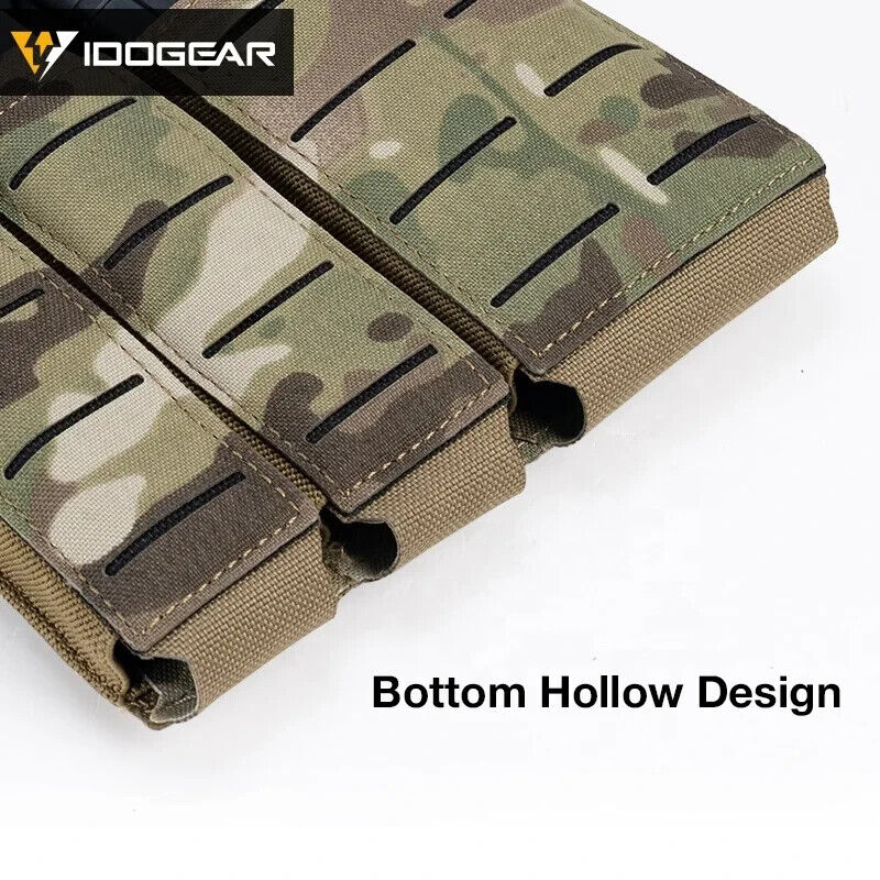 IDOGEAR Tactical Triple Mag Pouch MOLLE, Fits 5.56 & 9mm Magazines, Multi-Color