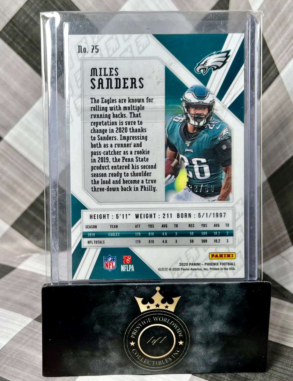 Miles Sanders 2020 Phoenix Fire & Ice /50 #75 - PHI Eagles