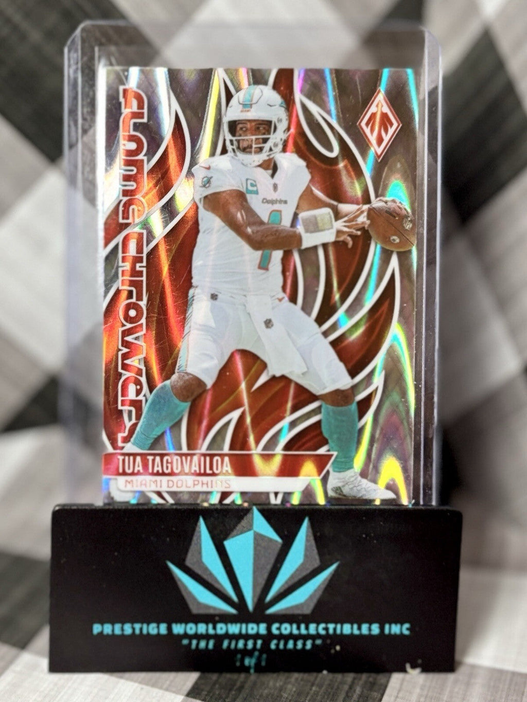 Tua Tagovailoa 2023 Panini Phoenix Holo Silver Flame Throwers #FLA-26 Dolphins