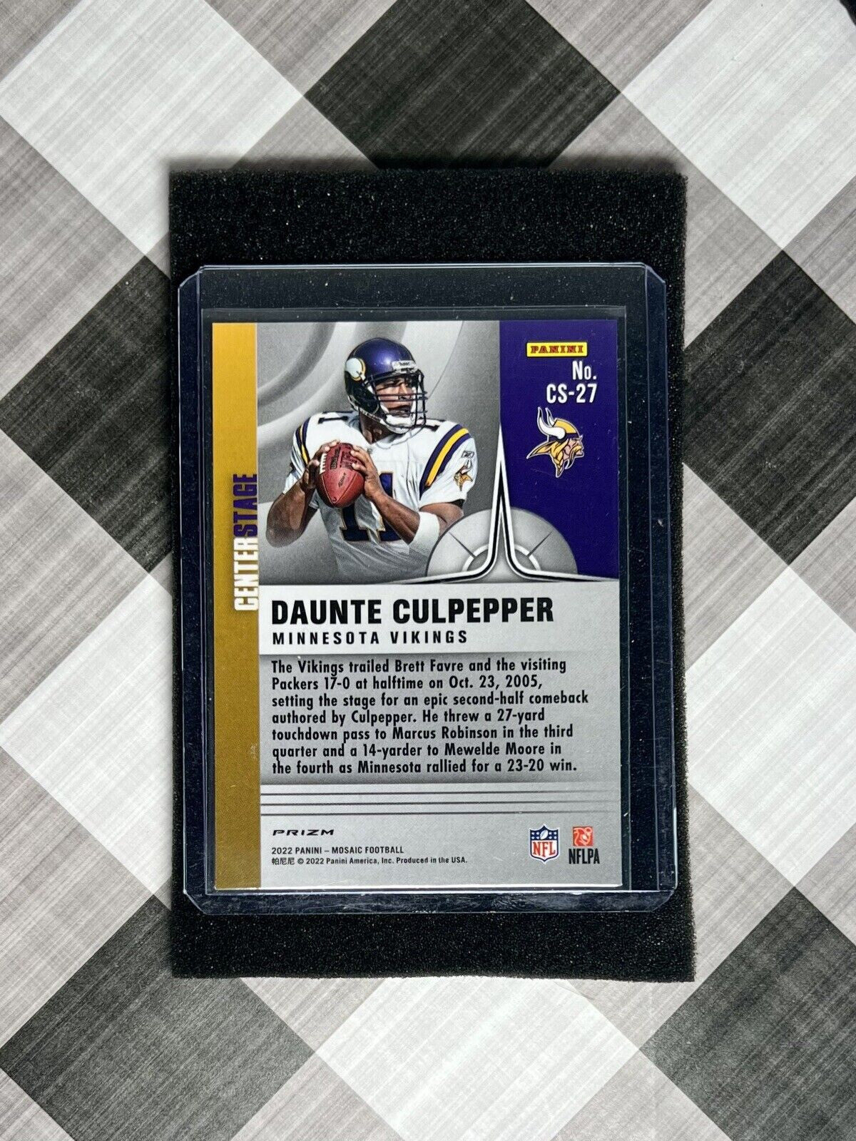 Daunte Culpepper 2022 Panini Mosaic Centerstage Silver Prizm #CS-27 MN VIkings