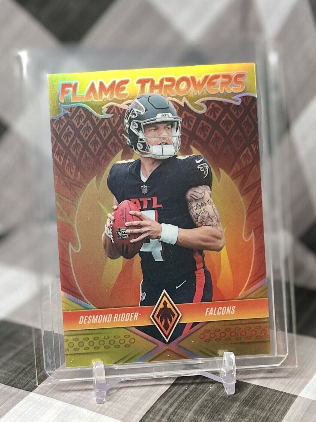 Desmond Ridder 2022 Phoenix Flame Throwers Yellow Rookie /75 #FT-28 - Falcons RC
