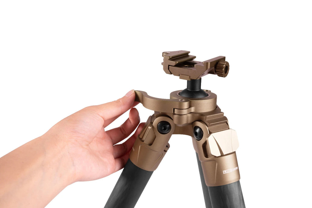 Linkogear Carbon Fiber Tripod – Picatinny/Arca, 64" Max, 66lb Capacity - Brown