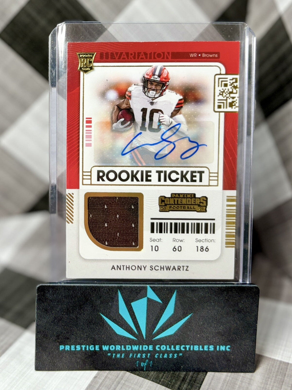 Anthony Schwartz 2021 Contenders Variation Rookie Ticket Patch Auto #RSV-ASC CLE