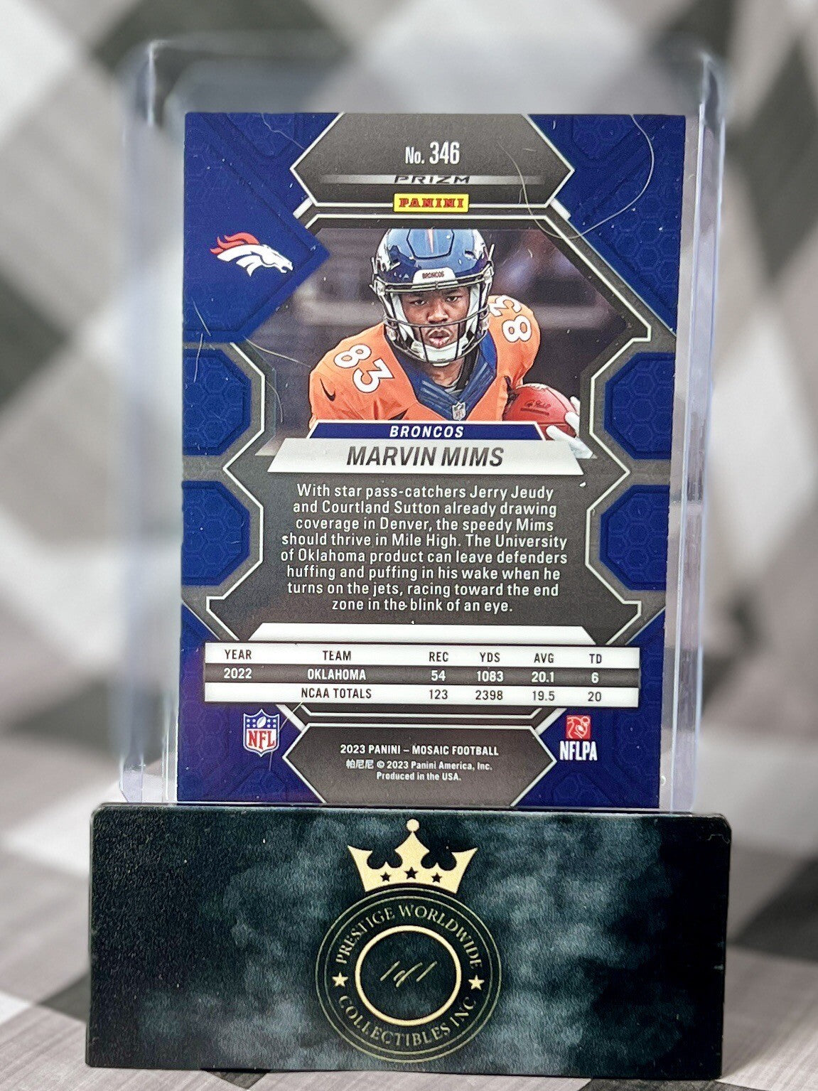 Marvin Mims 2023 Panini Mosaic Yellow Reactive Rookie #346 Denver Broncos RC