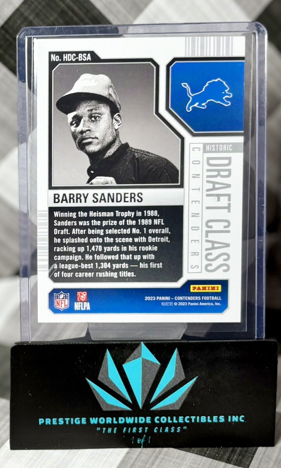 Barry Sanders 2023 Contenders Historic Draft Class Bronze #HDC-BSA Detroit Lions