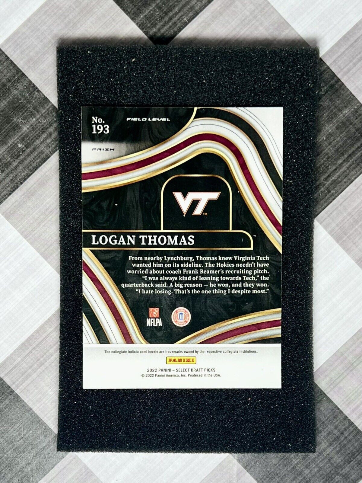 Logan Thomas 2022 Panini Select Draft Picks White Lazer Rookie #193 Commanders📈