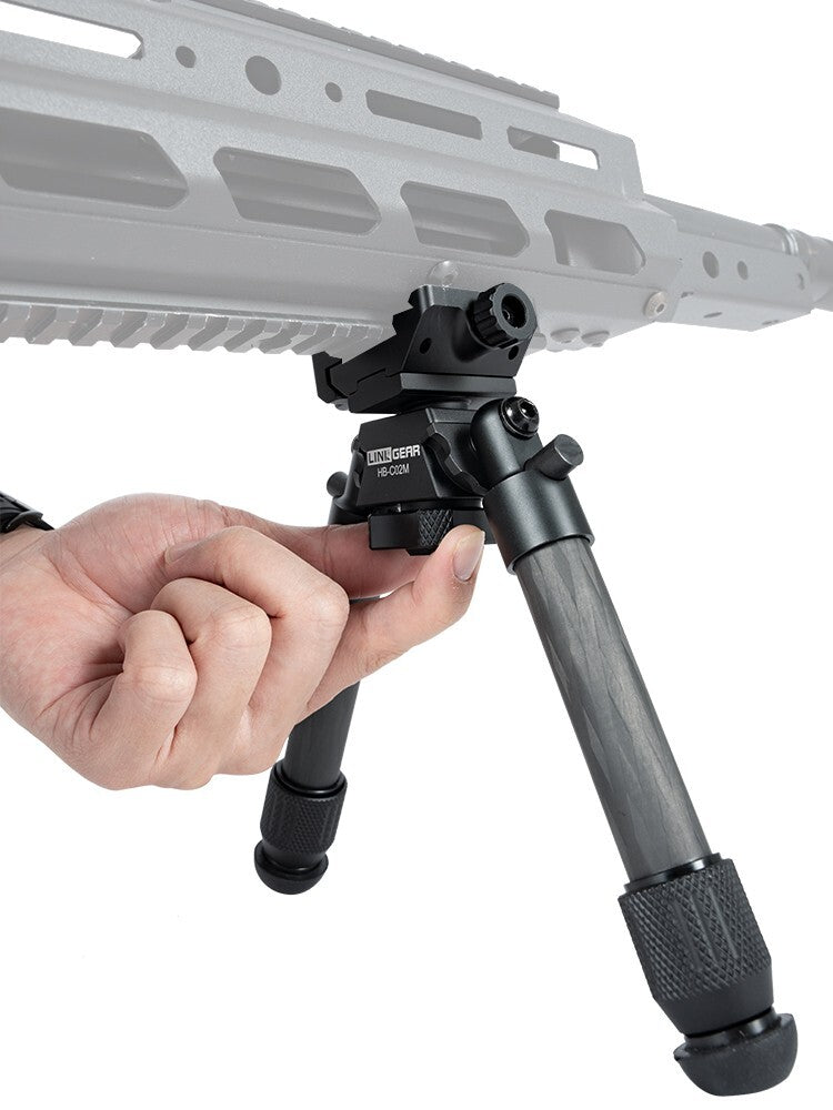 Linkogear HB-C02M Bipod – Black, Carbon Fiber, Quick-Detach, 7-10” Adjust