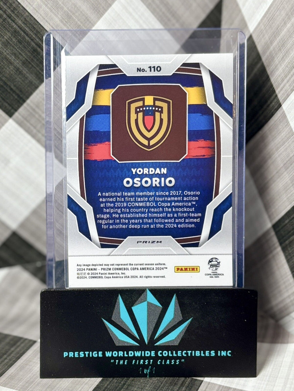 Yordan Osorio 2023-24 Prizm Copa America Pulsar Prizm Rookie #110 Venezuela RC