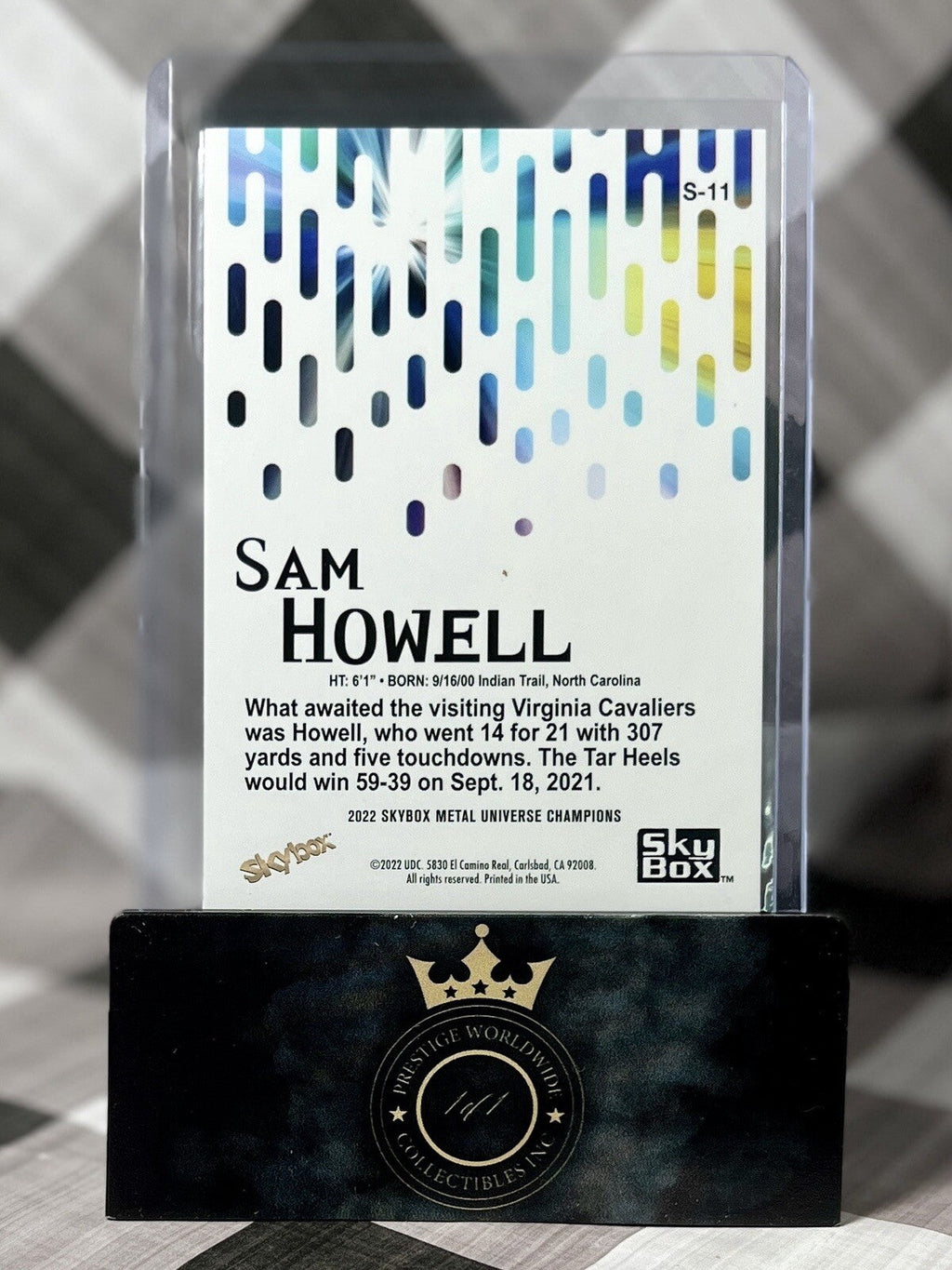 Sam Howell 2022 Skybox Premium Metal Universe Champions Rookie #S-11 Commanders