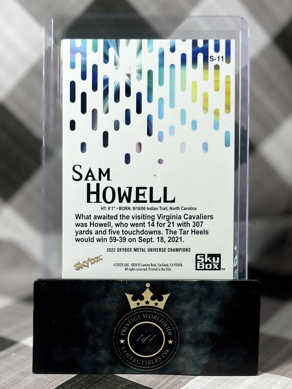 Sam Howell 2022 Skybox Premium Metal Universe Champions Rookie #S-11 Commanders