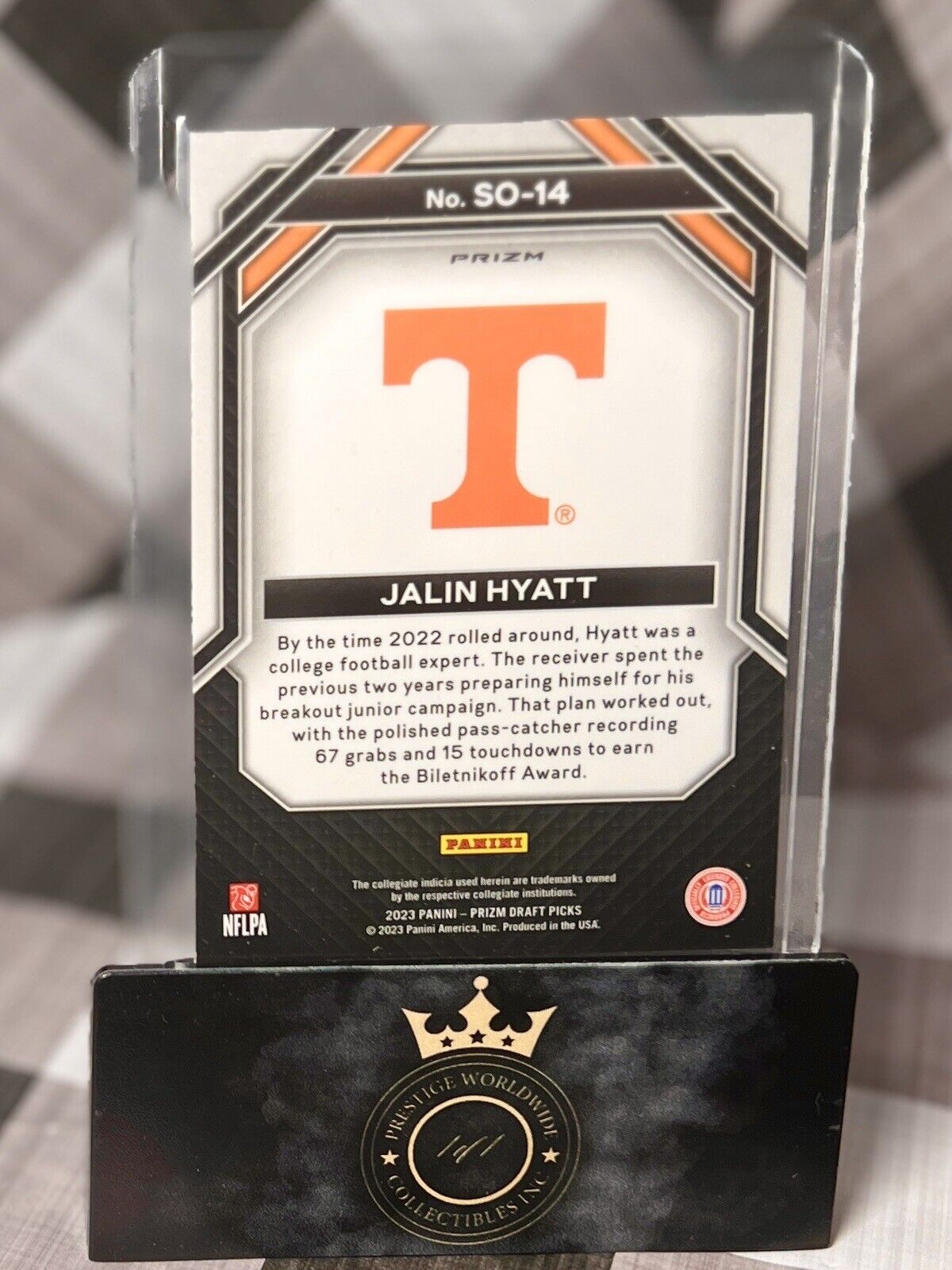 Jalin Hyatt 2023 Prizm Draft Picks Red Ice Student Orientation #SO-14 TEN & NYG