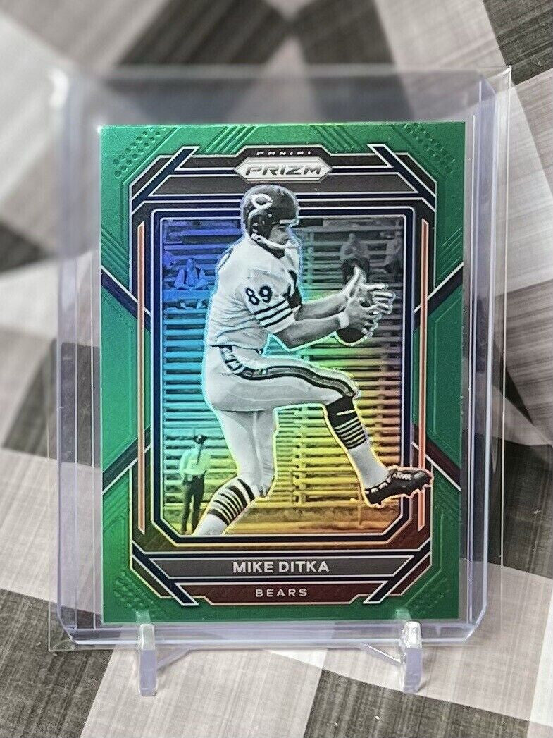 🔥🔥 MIKE DITKA 2022 Prizm GREEN PRIZM Parallel #55 - CHICAGO BEARS SP 🔥🔥
