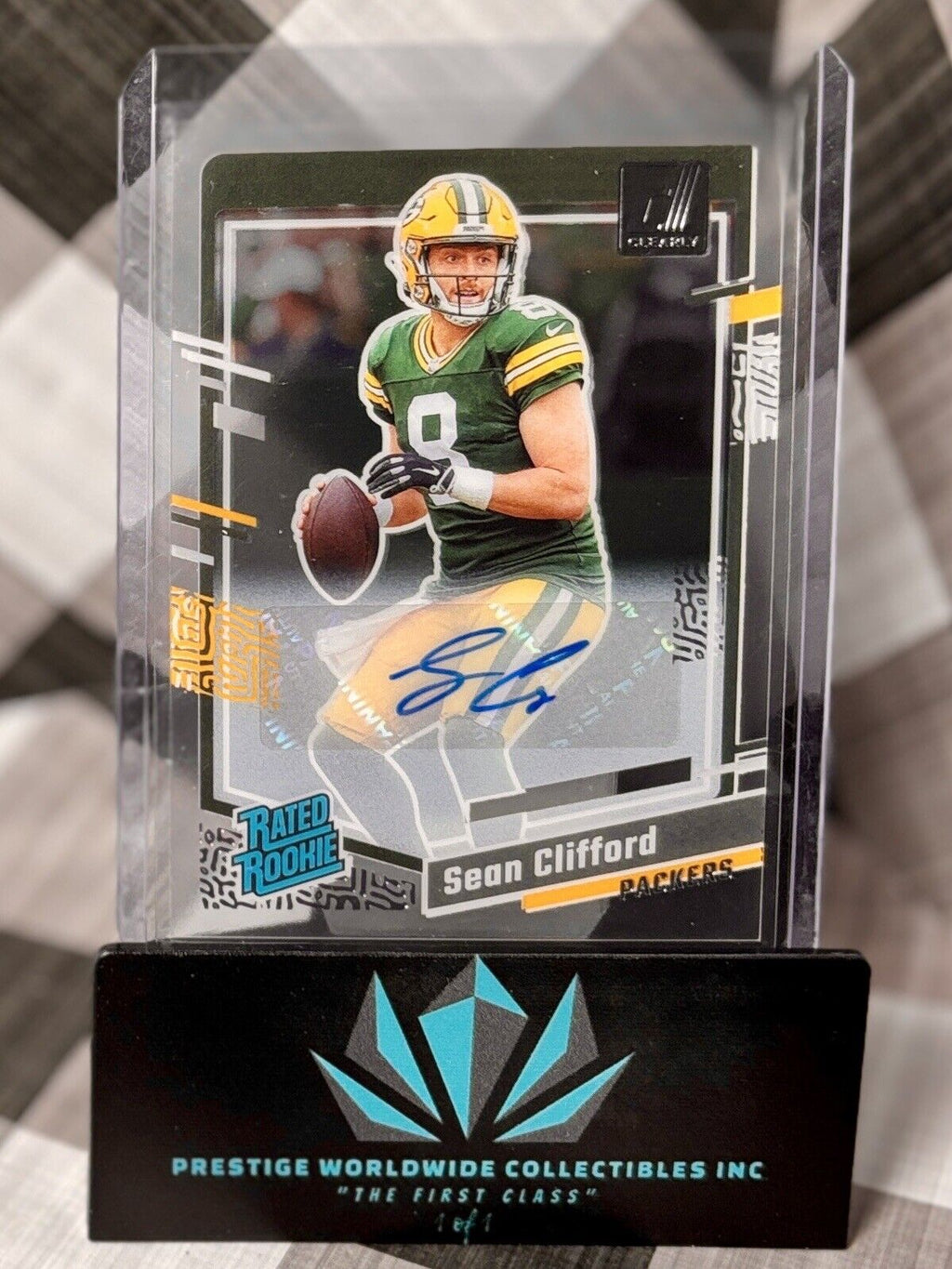 Sean Clifford 2023 Clearly Donruss Rated Rookie Auto #82 Green Bay Packers RC