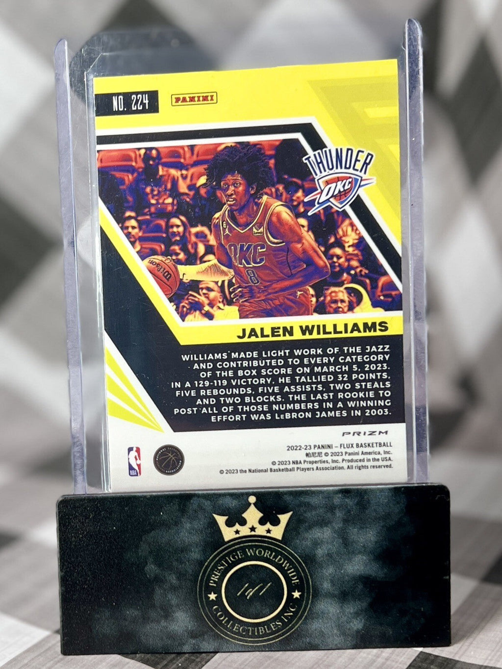 Jalen Williams 2022-23 Flux Red Cracked Ice Rookie #224 Oklahoma City Thunder RC