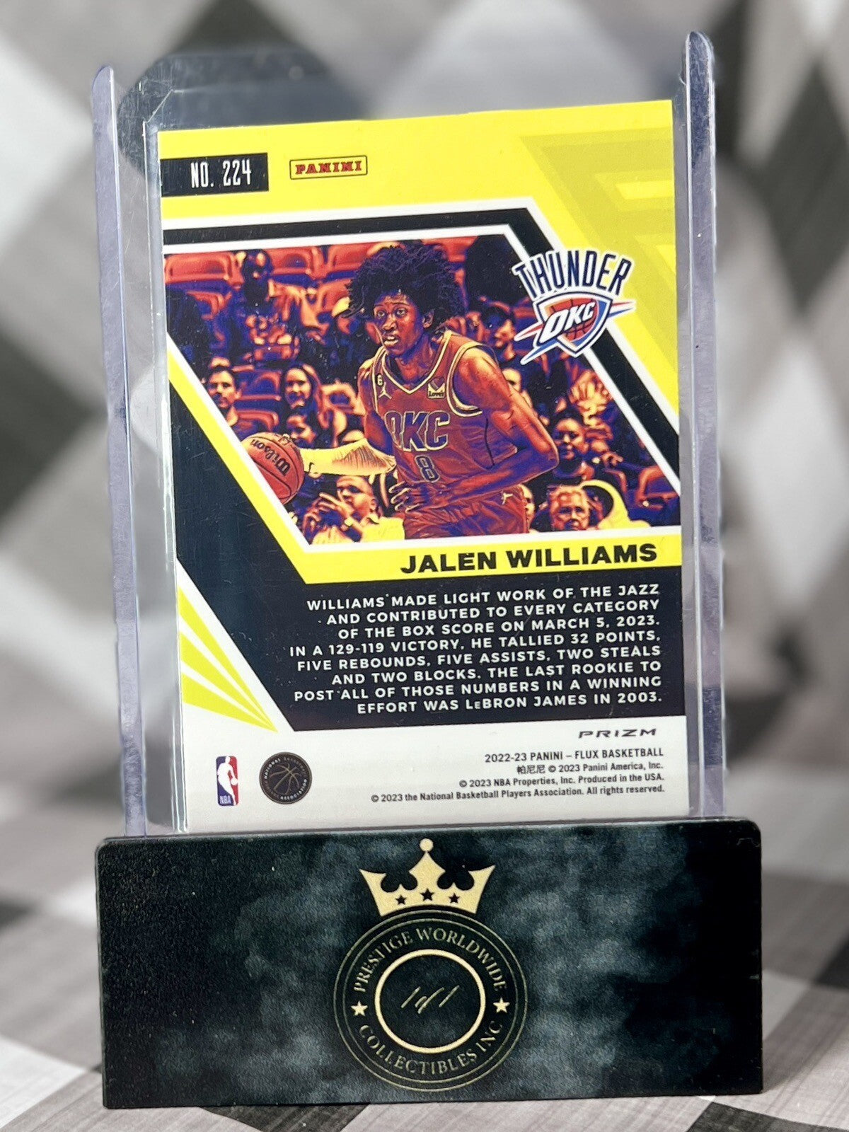 Jalen Williams 2022-23 Flux Red Cracked Ice Rookie #224 Oklahoma City Thunder RC