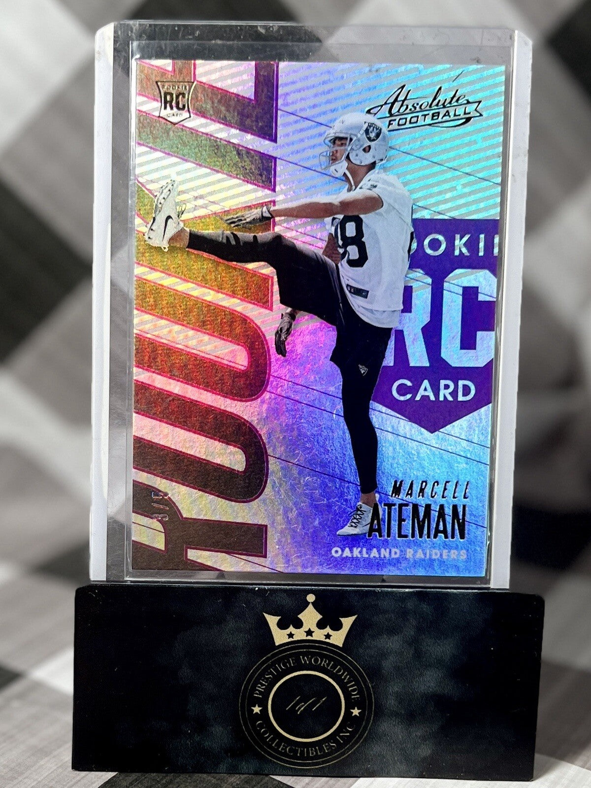 Marcell Ateman 2018 Panini Absolute Rookie Purple Spectrum /5 #148 LV Raiders RC