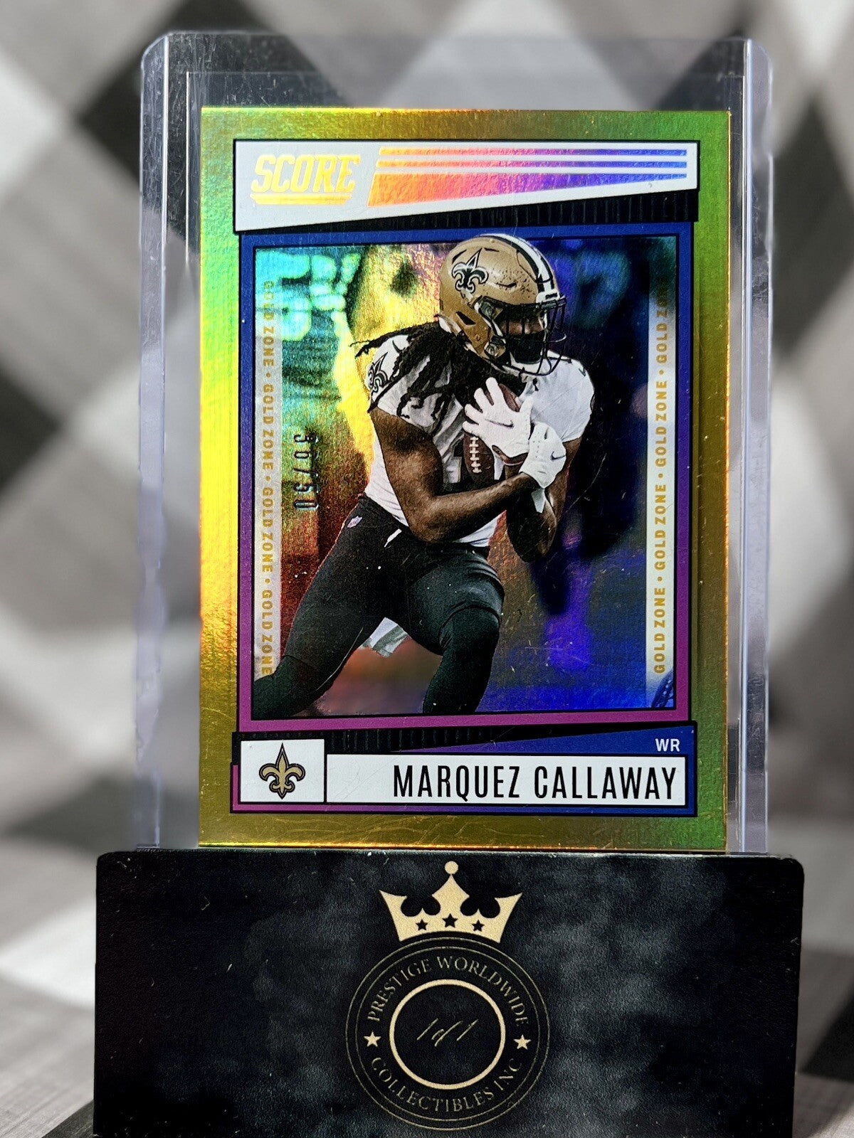 Marquez Callaway 2022 Panini Score Gold Zone Auto /50 #54 New Orleans Saints