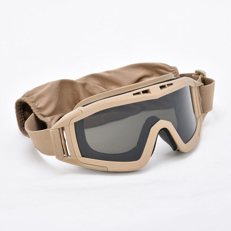 3.2MM Tactical Goggles Anti-Fog Ballistic Glasses 3 Lens Kit – Black Tan OD