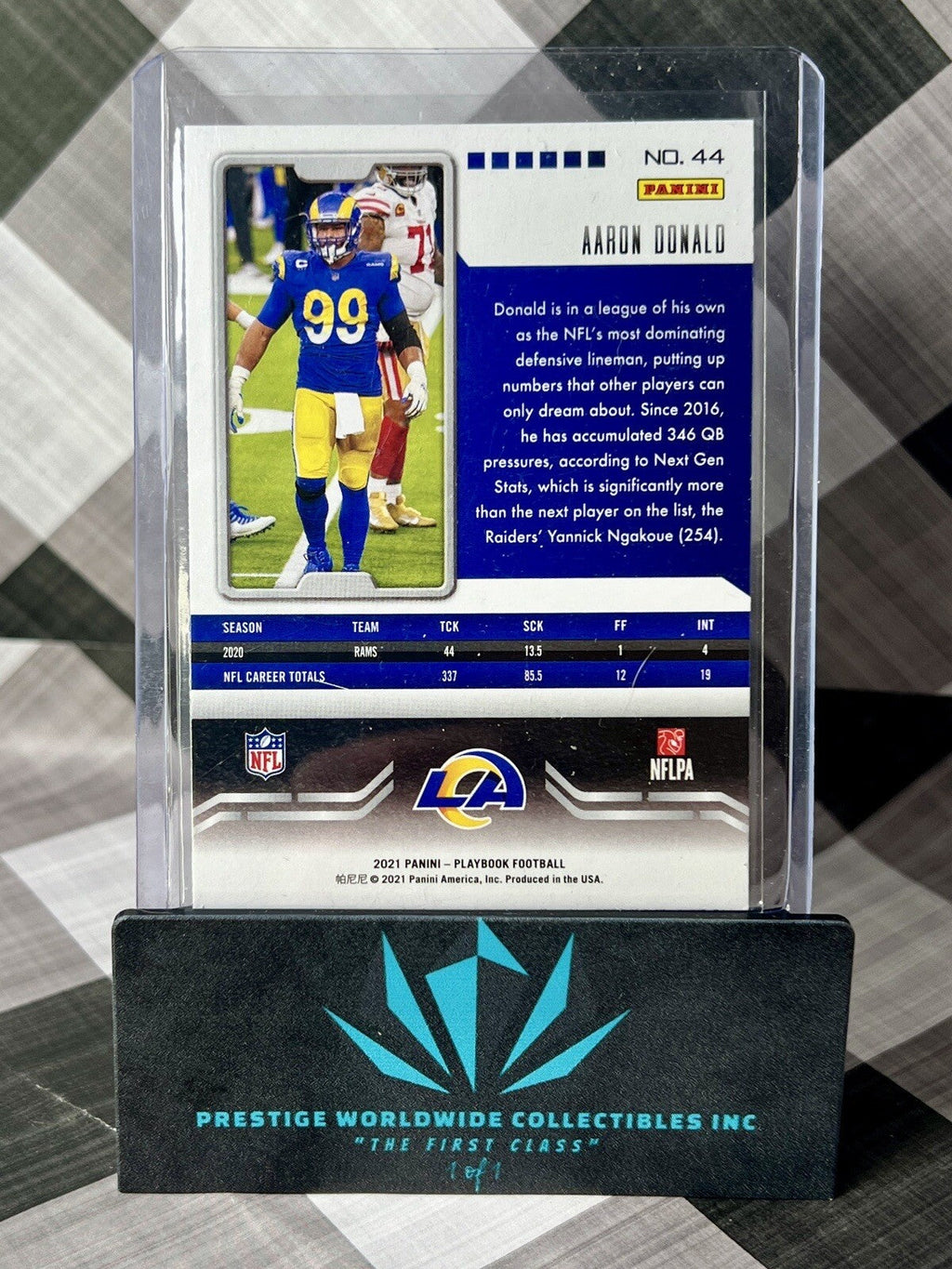 Aaron Donald 2021 Panini Playbook Sparkle #44 Los Angeles Rams SP