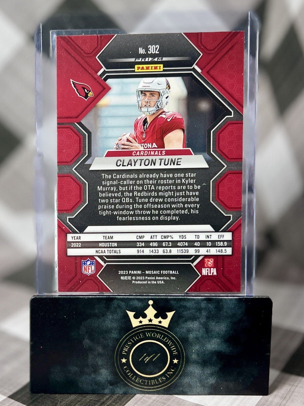 Clayton Tune 2023 Panini Mosaic Reactive Yellow Rookie #302 Arizona Cardinals