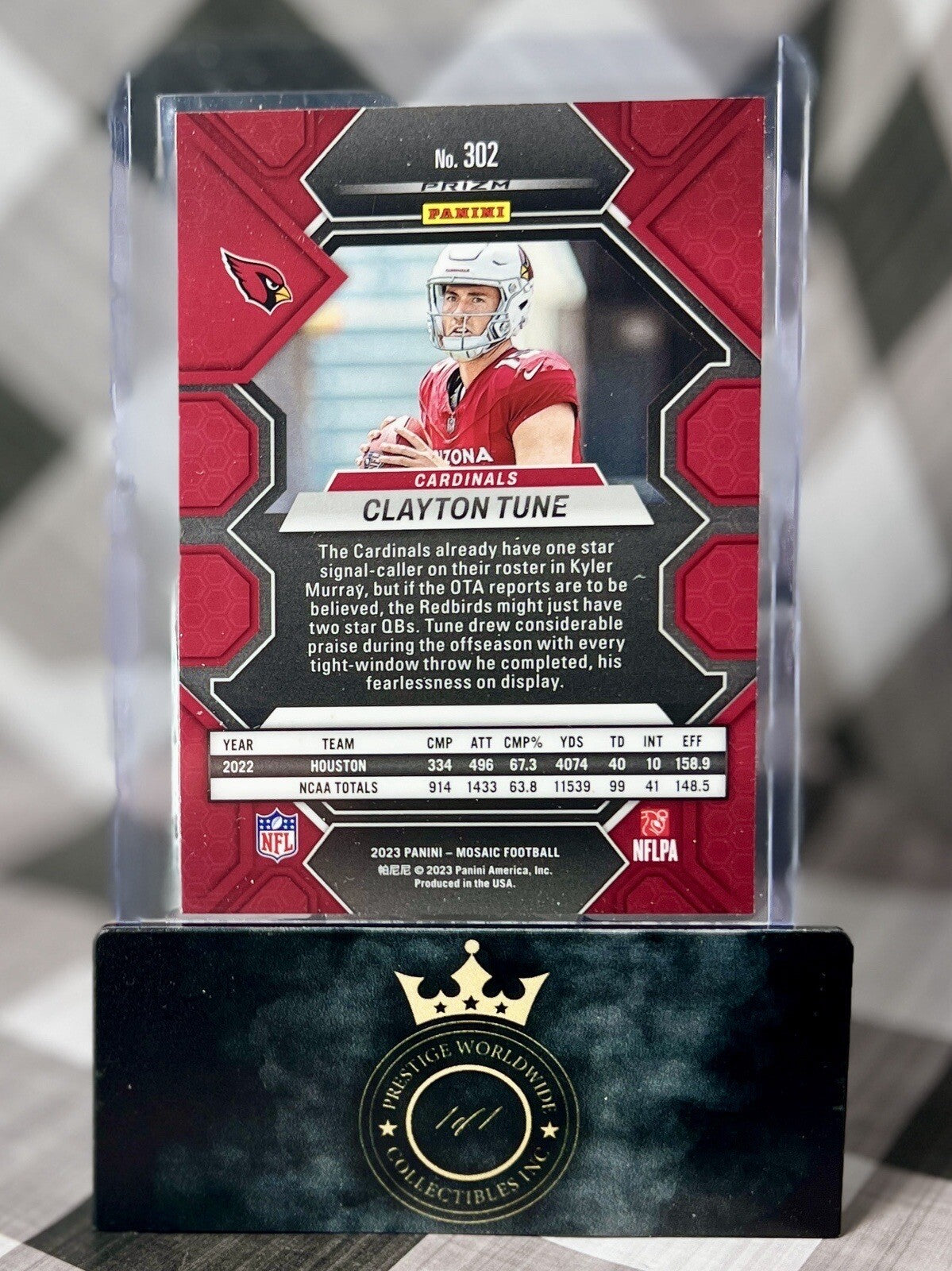 Clayton Tune 2023 Panini Mosaic Reactive Yellow Rookie #302 Arizona Cardinals