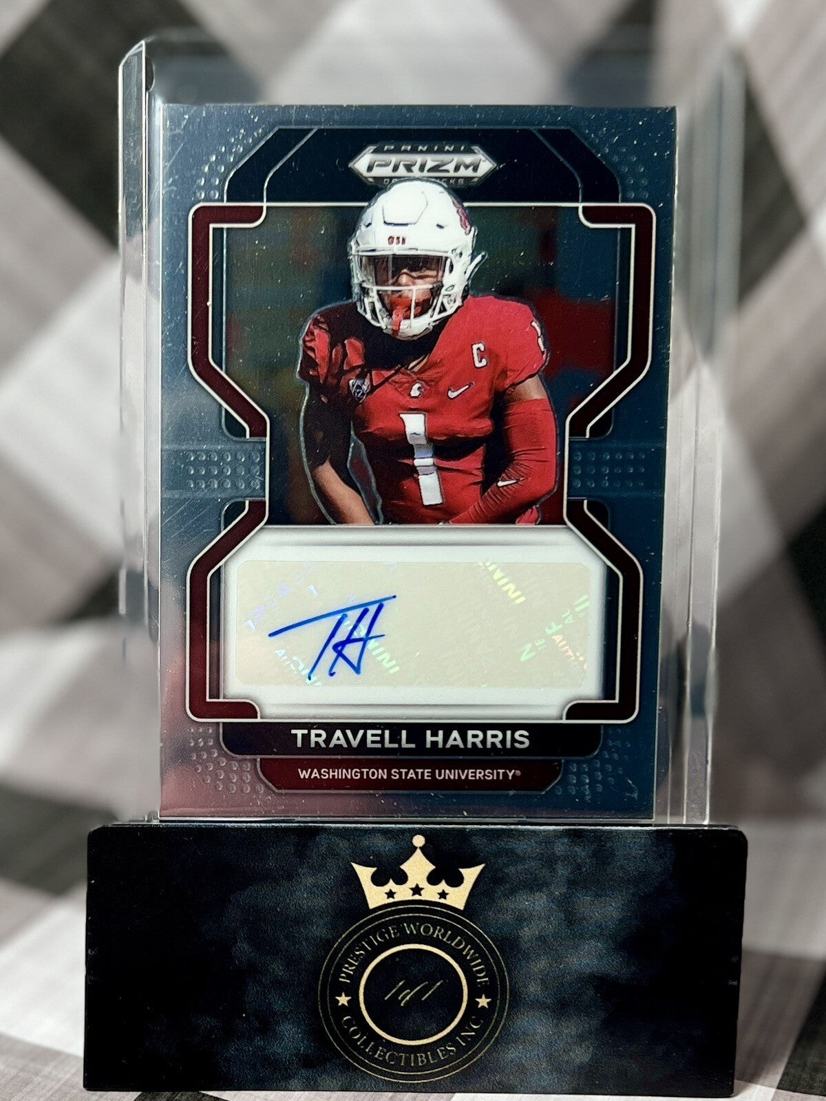 Travell Harris 2023 Prizm Draft Picks Rookie Auto #RA-THA WSU & Cleveland Browns