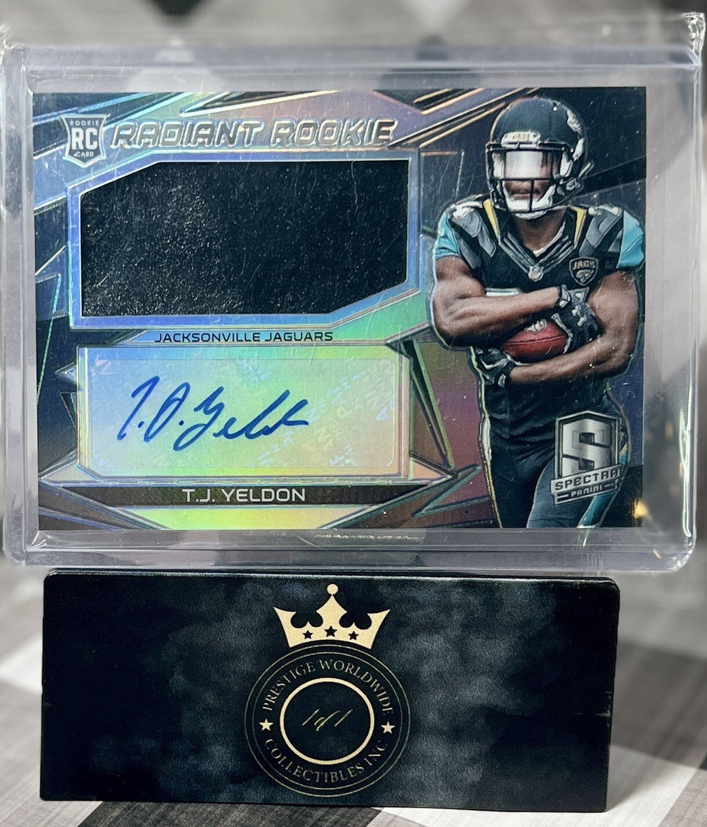 TJ Yeldon 2015 Spectra Radiant Rookie Patch Auto /75 #RRMS-TJY Jaguars RPA RC