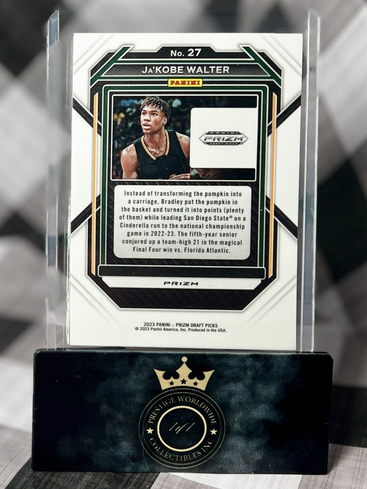 Ja’Kobe Walter 2023 Panini Prizm Draft Picks Red Ice #27 Baylor Bears Prospect