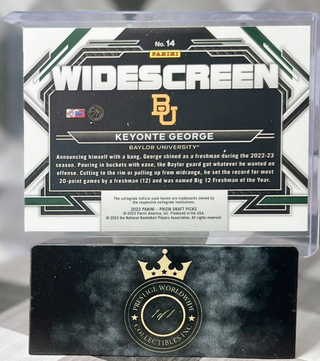 Keyonte George 2023 Prizm Draft Picks Widescreen Rookie #14 Baylor Jazz RC