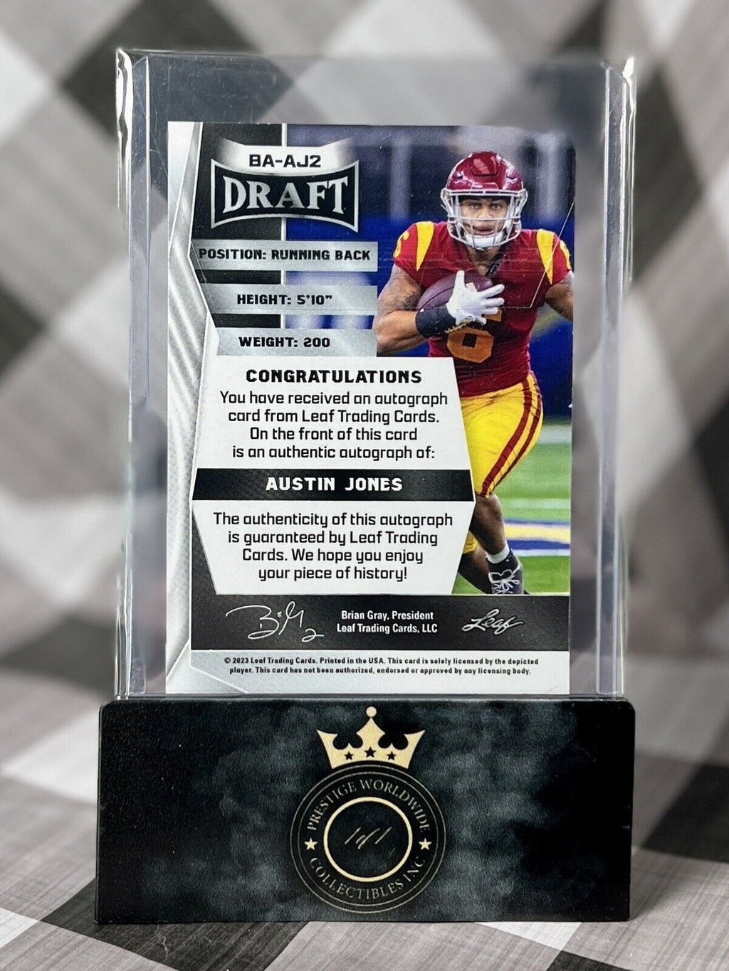 AUSTIN JONES 2022 Leaf Draft Blue RC Rookie Auto #BA-AJ2 USC/Stanford