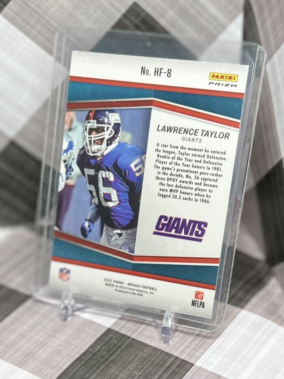 Lawrence Taylor 2022 Panini Mosaic HOLOFAME Silver Mosaic #HF-8 - NY Giants UNC
