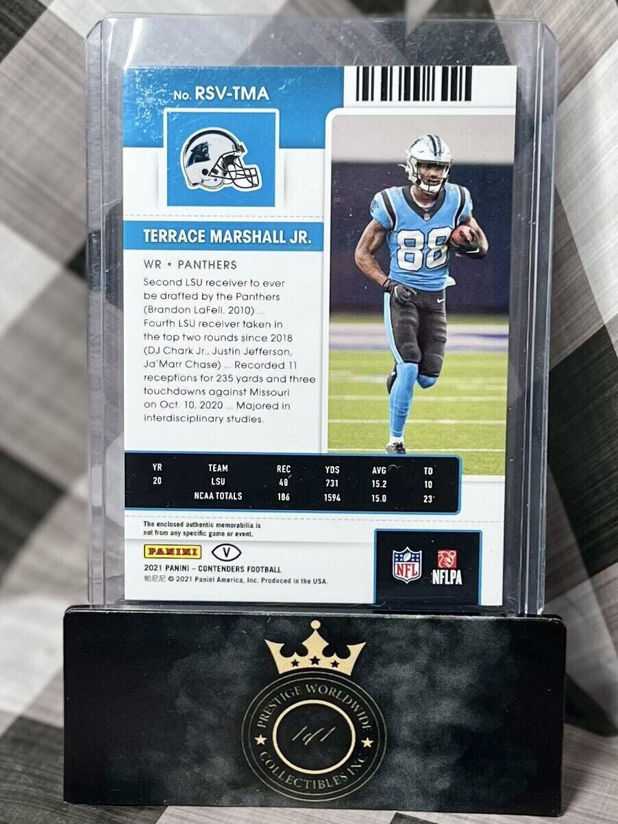 Terrace Marshall Jr. 2021 Contenders Rookie Ticket Var Patch #RSV-TMA Panthers