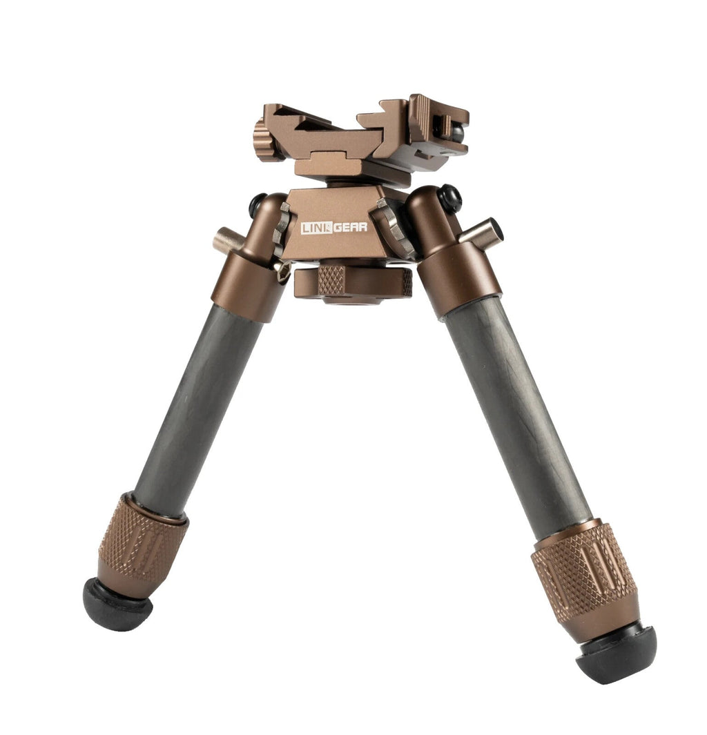 Linkogear HB-C02M Bipod – Brown, Carbon Fiber, Quick-Detach, 7-10” Adjust