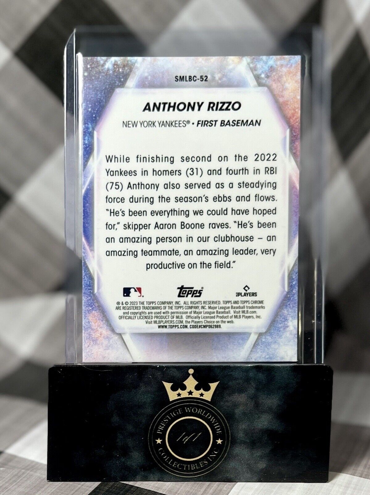 Anthony Rizzo 2023 Topps CHROME MLB Series 2 Stars of MLB #SMLBC-22 NY Yankees