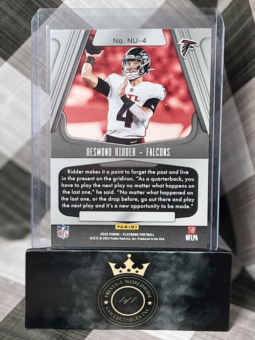 Desmond Ridder 2022 Panini Playbook Next Up Rookie #NU-4 Atlanta Falcons RC
