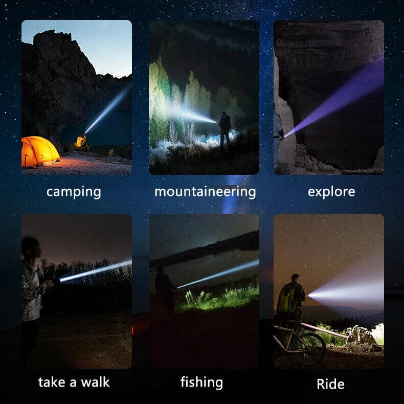 Muctac Charge Flashlight, 5000+ LMS, Zoomable, LED, USB, IP65, Aluminum Alloy