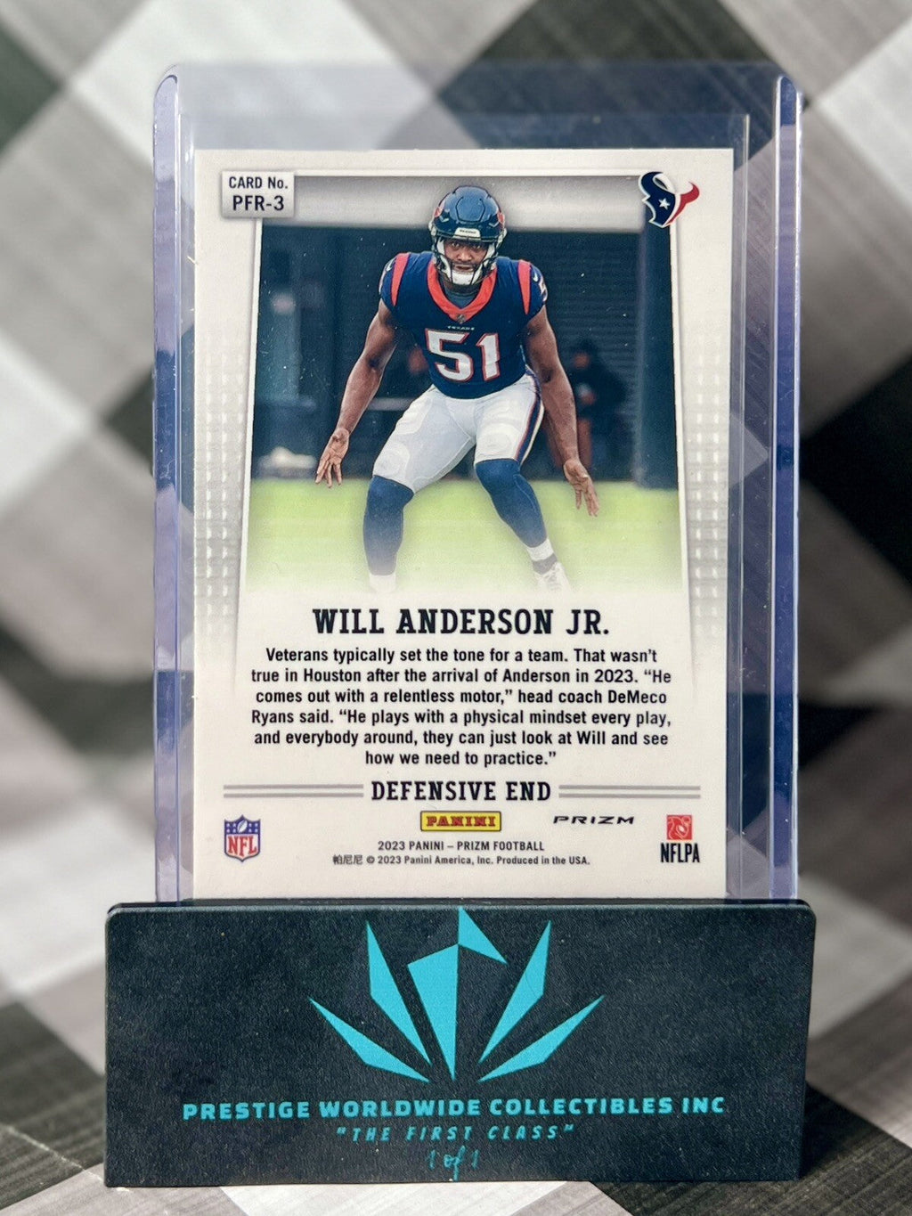 Will Anderson Jr 2023 Prizm Throwback Silver Rookie #PFR-3 Houston Texans RC