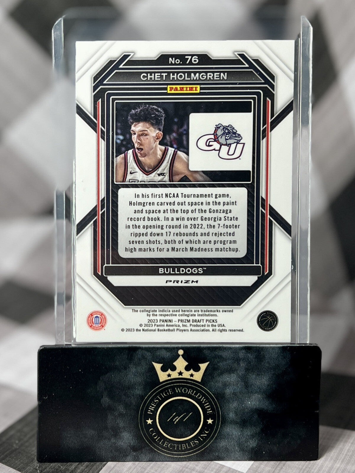 Chet Holmgren 2023-24 Panini Prizm Draft Picks Green Prizm #76 Gonzaga & Thunder