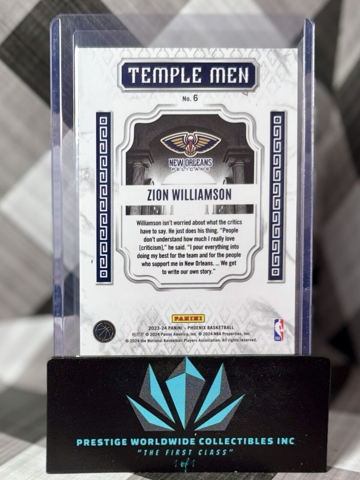 Zion Williamson 2023-24 Phoenix Temple Men Red Ice #6 New Orleans Pelicans